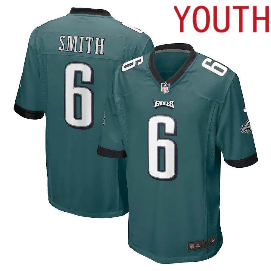 Youth Philadelphia Eagles #6 DeVonta Smith Nike Midnight Green Game NFL Jersey
